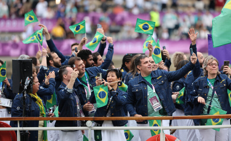 Delegação brasileira durante a Cerimônia de Abertura.