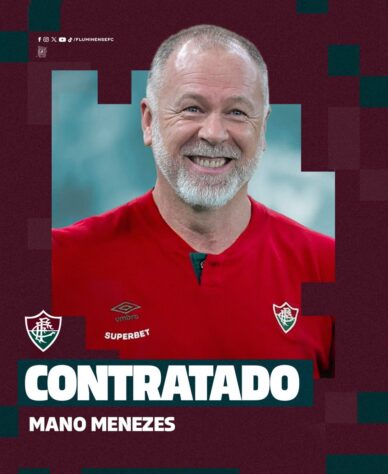 Anunciado pelo Fluminense, confira os últimos 10 trabalhos de Manos Menezes como treinador: