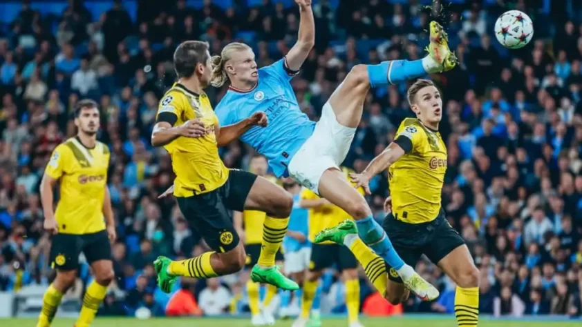 Já vivendo o atual capítulo da carreira, pelo Manchester City, Haaland foi protagonista no primeiro encontro contra o ex-clube. Com um golaço acrobático do atacante, o City bateu a equipe alemã  de viarada, por 2 a 1, na fase de grupos da Champions 2022-23.