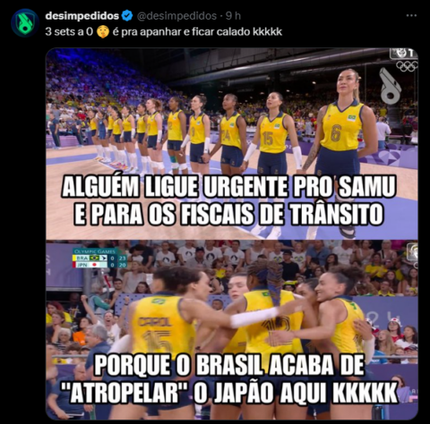 Confira os principais memes desta quinta-feira (1/8) de Olimpíadas em Paris!