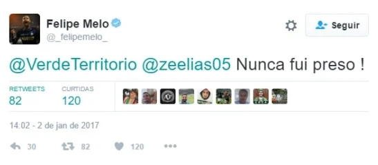 Zé Elias x Felipe Melo: Zé, comentarista da ESPN na época, recebeu uma cutucada do zagueiro do Fluminense após ser chamado 'violento'. Felipe Melo fez um tweet em referência a prisão de Zé em 2011, por negligência de pensão alimentícia.