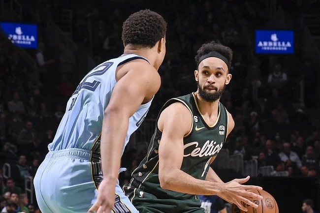 Derrick White joga pelo Boston Celtics. O armador de 30 anos conquistou seu primeiro título da NBA na última temporada.