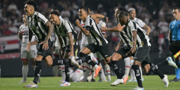 Ufa! Jogadores do Botafogo comemoram a classificação após vitória nos pênaltis