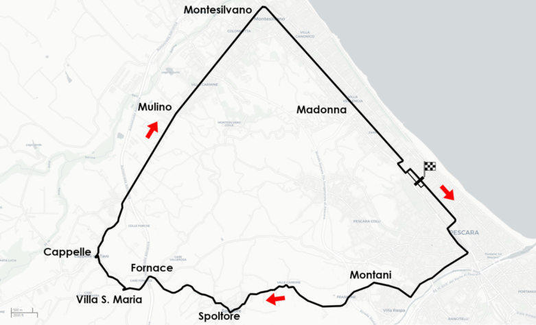 1º. Circuito Pescara, na Itália: Com apenas uma corrida oficial, tinha cerca de 25,579 km.