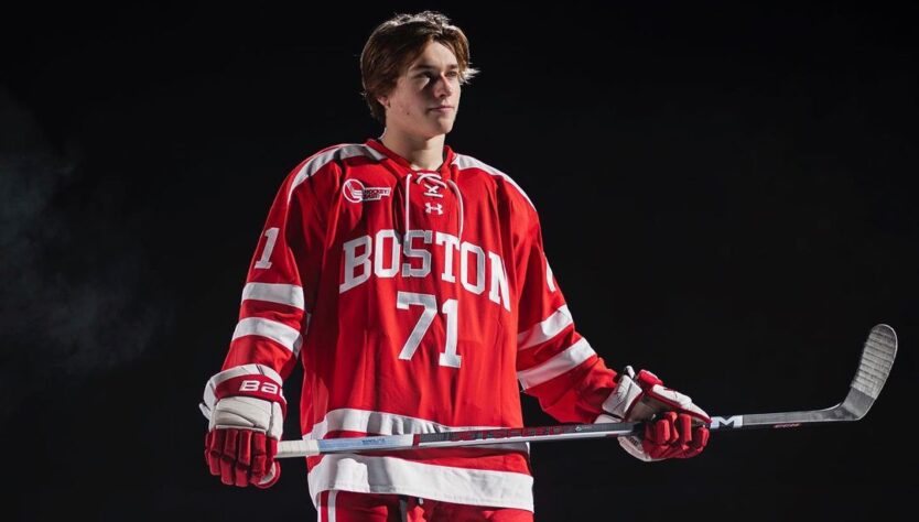 Macklin Celebrini (18 anos) - jogador de hóquei no gelo canadense