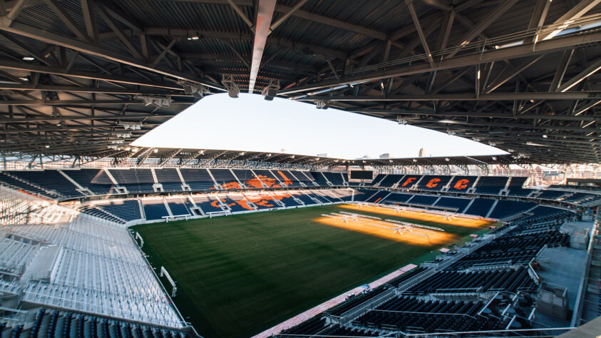 TQL Stadium (Cincinnati, Ohio) - Capacidade: 26.000 - Casa do FC Cincinnati, da MLS.