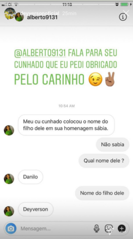 Deyverson divulgou esta conversa com um torcedor, que estourou nas redes sociais.