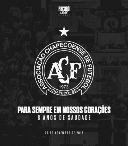 O Paraná Clube publicou uma foto em homenagem a equipe de Chapecó com a legenda: “Para sempre em nossos corações.”