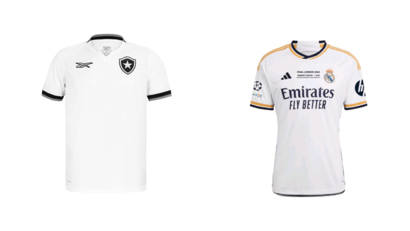 Branco: Paz e harmonia - Botafogo (Camisa III - Campeão da Libertadores 2024) ou Real Madrid (Camisa I - Campeão da Champions League 2023/24)