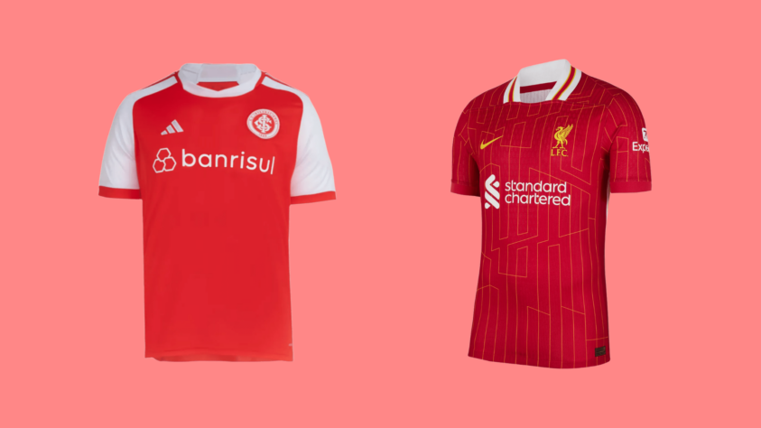 Vermelho: Paixão e amor - Internacional (Camisa I 2024) ou Liverpool (Camisa I 2024/25)