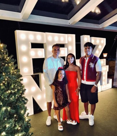 Rodrygo festejou o Natal junto da família em São Paulo.