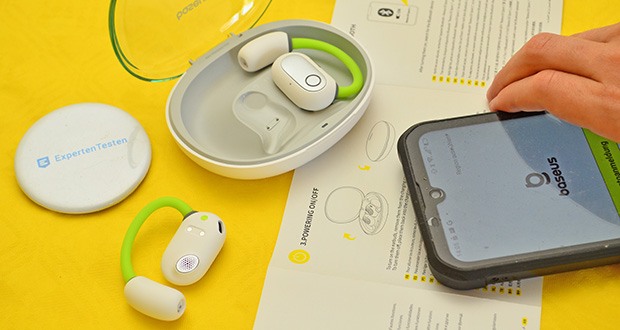 Baseus Eli Sport 1 Open-Ear Fones de Ouvido em Teste - Bluetooth 5.3 para conexão estável; controle intuitivo com um toque